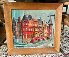 Georgetown's Elizabeth Beers Oil ART Canvasboard "WASHINGTON CIRCLE"