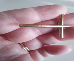 10k yellow and white gold cross