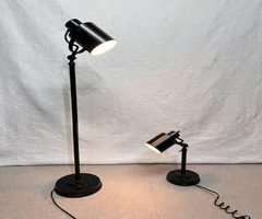Matching pair of desk and floor lamps.