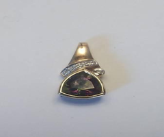 14k mystic topaz pendant w small diamonds