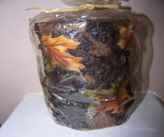 Decorative Tree Bark with LEAVES Pillar Candle - New