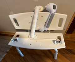 Adjustable shower chair + 3 safety grab bars (all for $25)