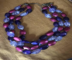 beautiful three strand beaded necklace