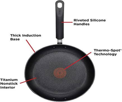 T-fal E93808 Professional Nonstick Fry Pan, Nonstick, 12.5 Inch