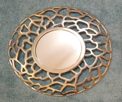 MIRROR METAL ROUND  REEF DESIGN