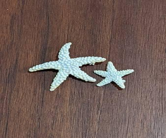 Pair vintage starfish pinbacks