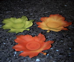 PartyLites Sculpted Leaves Candle Holders
