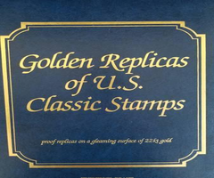Vintage 22kt Gold Replicas of U.S. Stamps in a Binder