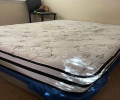 Bed,Matress,Matress board,side tables,Dining table w/ chairs, 40in TVs