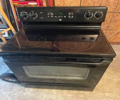ge electric range black flat top glass