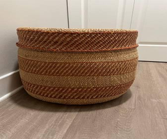 Large round African storage basket