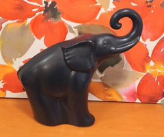 HAEGER BLACK SATIN ELEPHANT