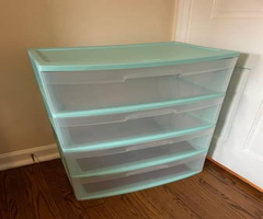Preowned Sterilite Teal 4 Drawers