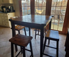 Solid wood breakfast table set