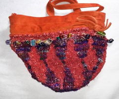 LB Evans silk and suede purse