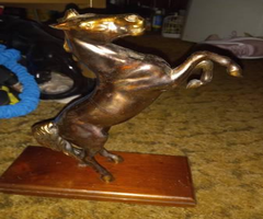 Metal Rearing Horse Statue