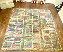 Colorful Safavieh Nantucket 8X10 Cotton Jute Bohemian Eclectic Rug VGC
